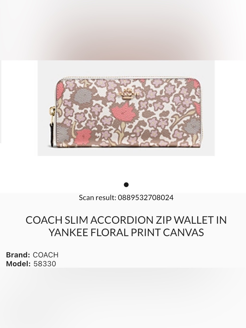 Coach Slim Accordion Floral Zip Wallet, NWT - Picture 2 of 15